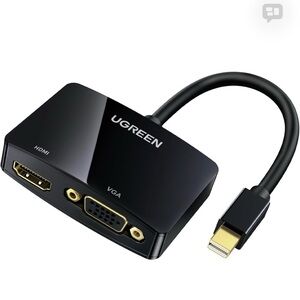 Mini DisplayPort adapter to HDMI VGA 2 in 1 converter (Thunderbolt port comp)